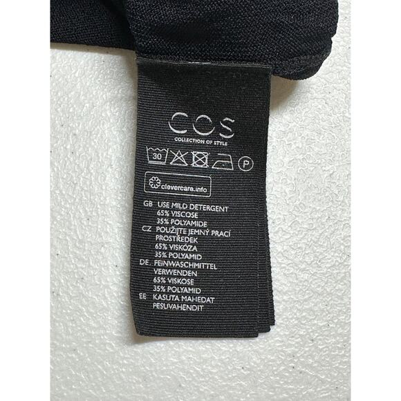 COS Top Womens EU Large Black Knit Pleated Bell Sleeves Minimalist Office Preppy - Picture 7 of 10